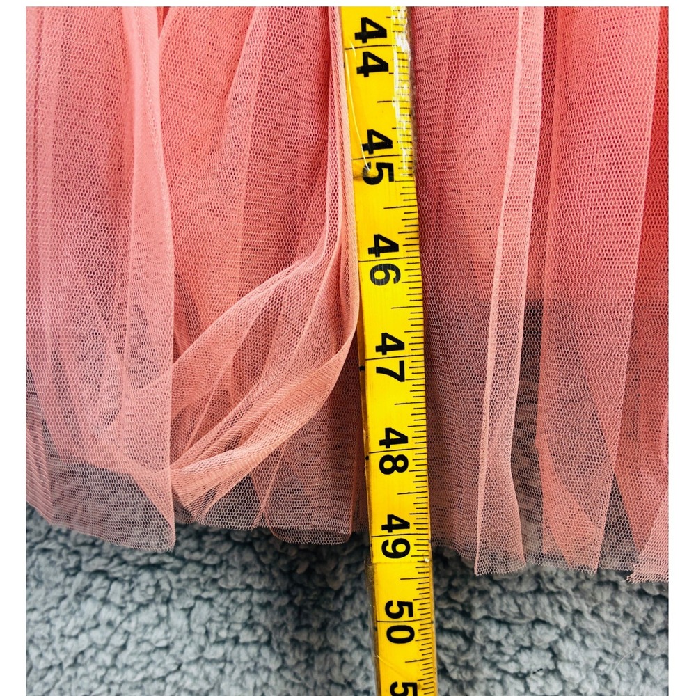 Lace & Beads Dress Women's 10 Blush Pink Arleth One Shoulder Tulle Midi Formal - Picture 14 of 16